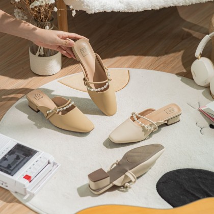 Pearl Details Muller Sandals 珍珠半拖款