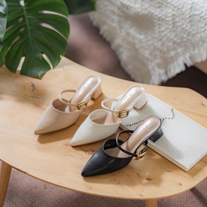 半拖扣子拖 Buckle Slip On Mules