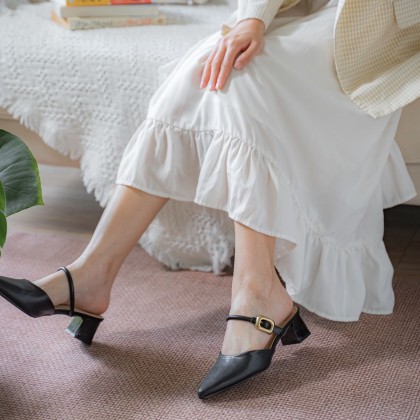 半拖扣子拖 Buckle Slip On Mules