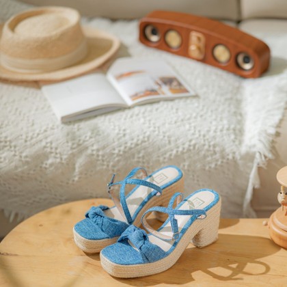 Denim Hemp Rope High Heel Sandals 麻绳牛仔凉鞋款