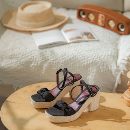 Denim Hemp Rope High Heel Sandals 麻绳牛仔凉鞋款