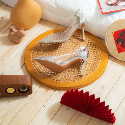 Crystal Bright Pointed High Heels 水晶玻璃细跟款