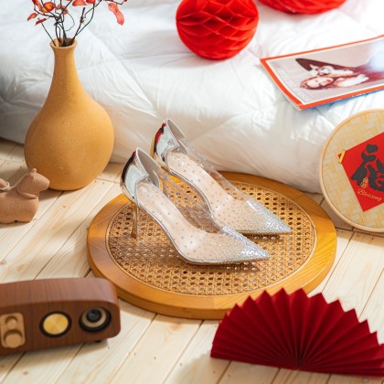 Crystal Bright Pointed High Heels 水晶玻璃细跟款