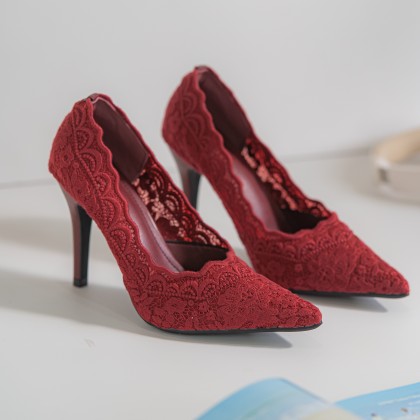 French Lace Stiletto Heels 法式蕾丝细跟款