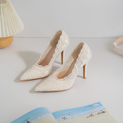 French Lace Stiletto Heels 法式蕾丝细跟款