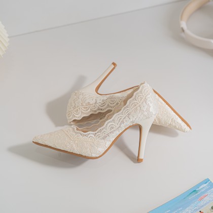 French Lace Stiletto Heels 法式蕾丝细跟款