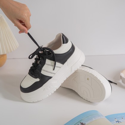 Leather Airy Enhancing Sneakers 皮质透气加高款 (Pre-order)