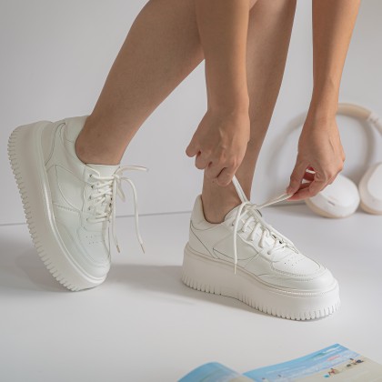 Leather Platform Sneakers 牛皮加高款 (Pre-order)