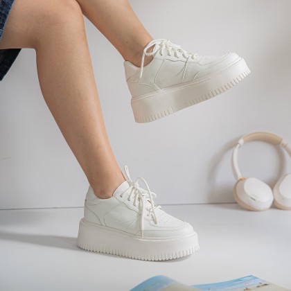 Leather Platform Sneakers 牛皮加高款 (Pre-order)