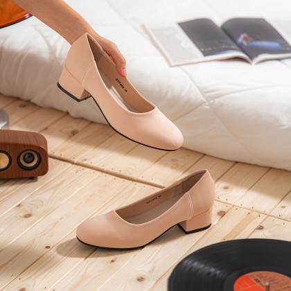 Floss-silk Wide-fit Block Heels 棉质宽版款