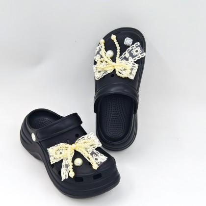 Ivory Lace Bow Sandals 蕾丝洞洞款