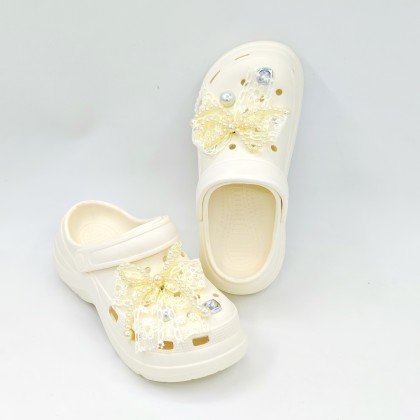 Ivory Lace Bow Sandals 蕾丝洞洞款