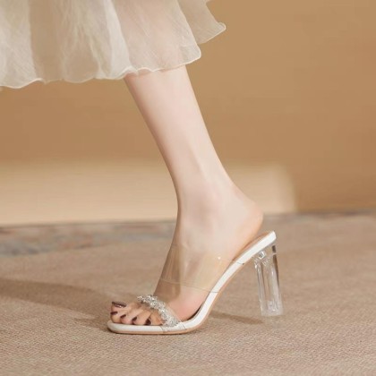 Crystals Stripe Transparent Heels 水钻玻璃款 7cm