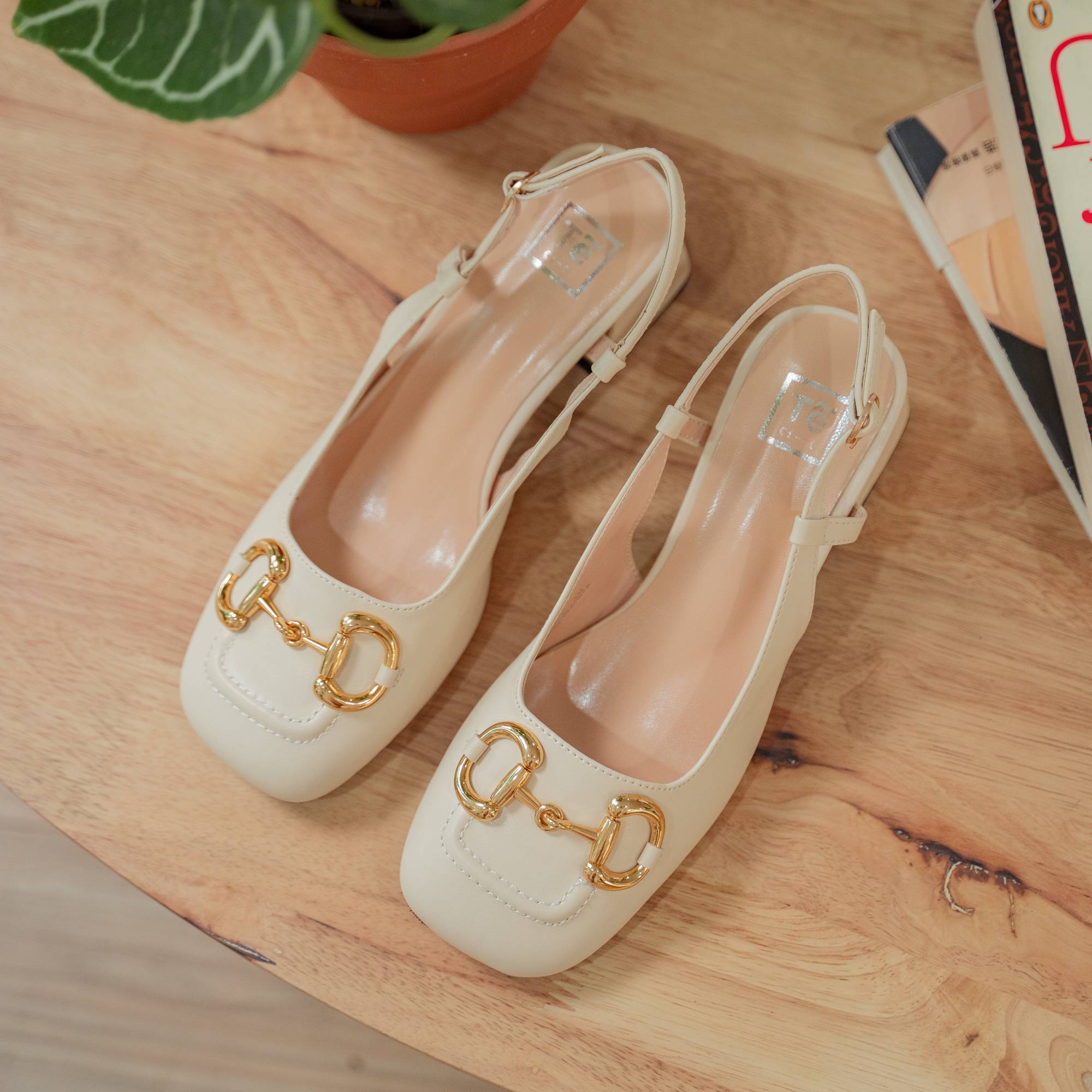 block slingback heels