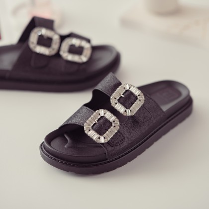 Sparkling Square Buckle Sandals 闪亮方扣拖